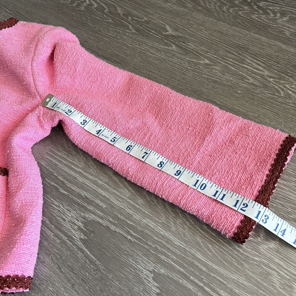 L’Agence Blazer Womens Size 4 Cropped Tweed Jacket Pink Button Closure - Picture 10 of 16